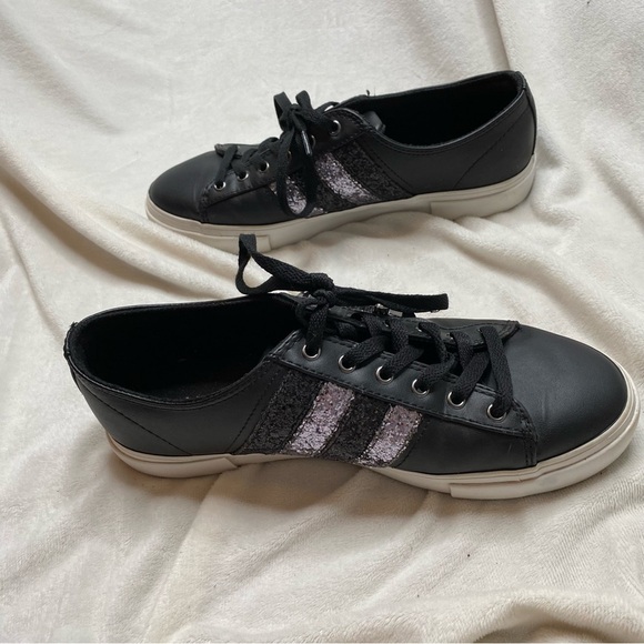 Guess Gally Black Silver Glitter Rhinestone Sneaker - Picture 2 of 12
